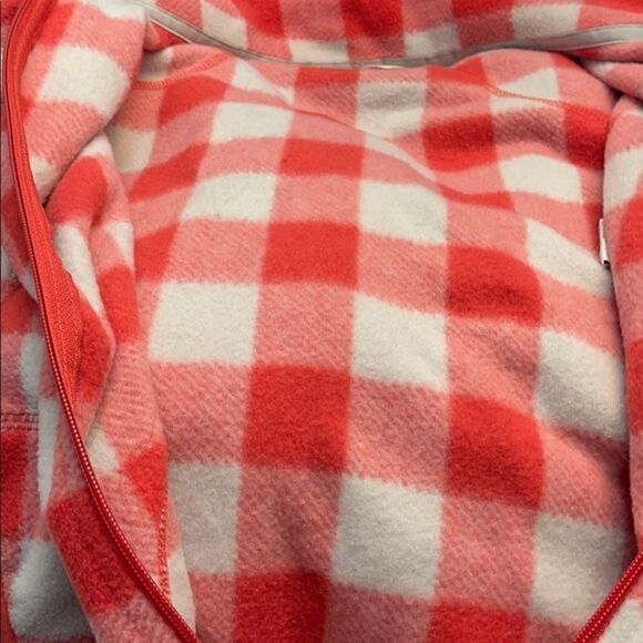 Woolrich Red White Buffalo Plaid Fleece Zip Front Vest Size M - Picture 10 of 13